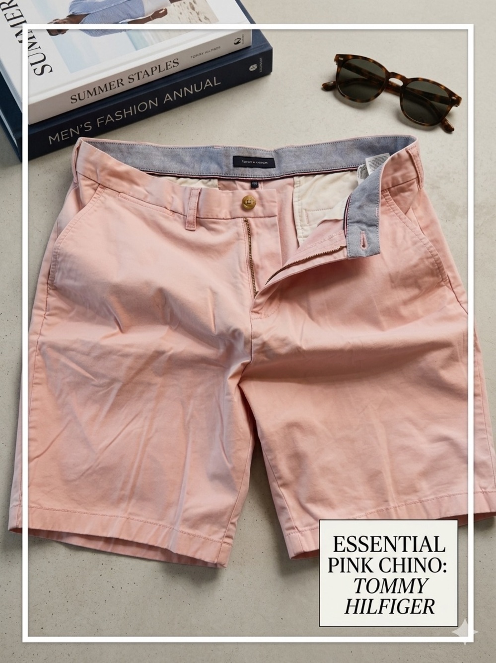 Tommy Hilfiger Pastel Pink Chino Bermuda Shorts